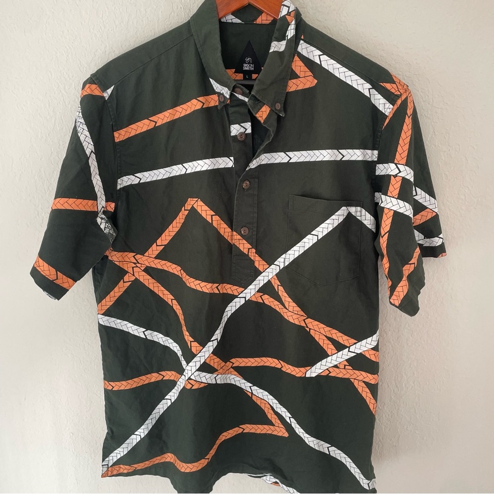 Sig Zane Green and Orange Men's Shirt